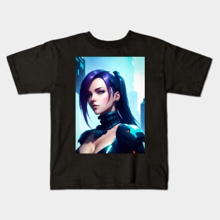 Cyberpunk girl Kids T-Shirt